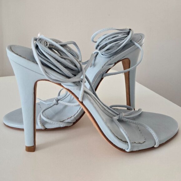 Zimmermann Powder Blue Lace Up High Heels Shoes b71e - Picture 2 of 7